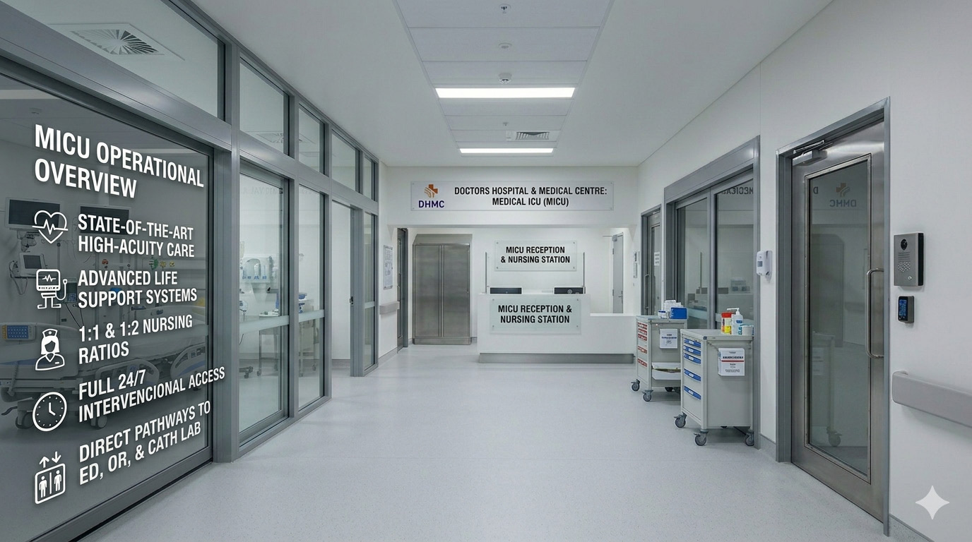 Medical ICU supporting the transplant programme at Doctors Hospital & Medical Centre