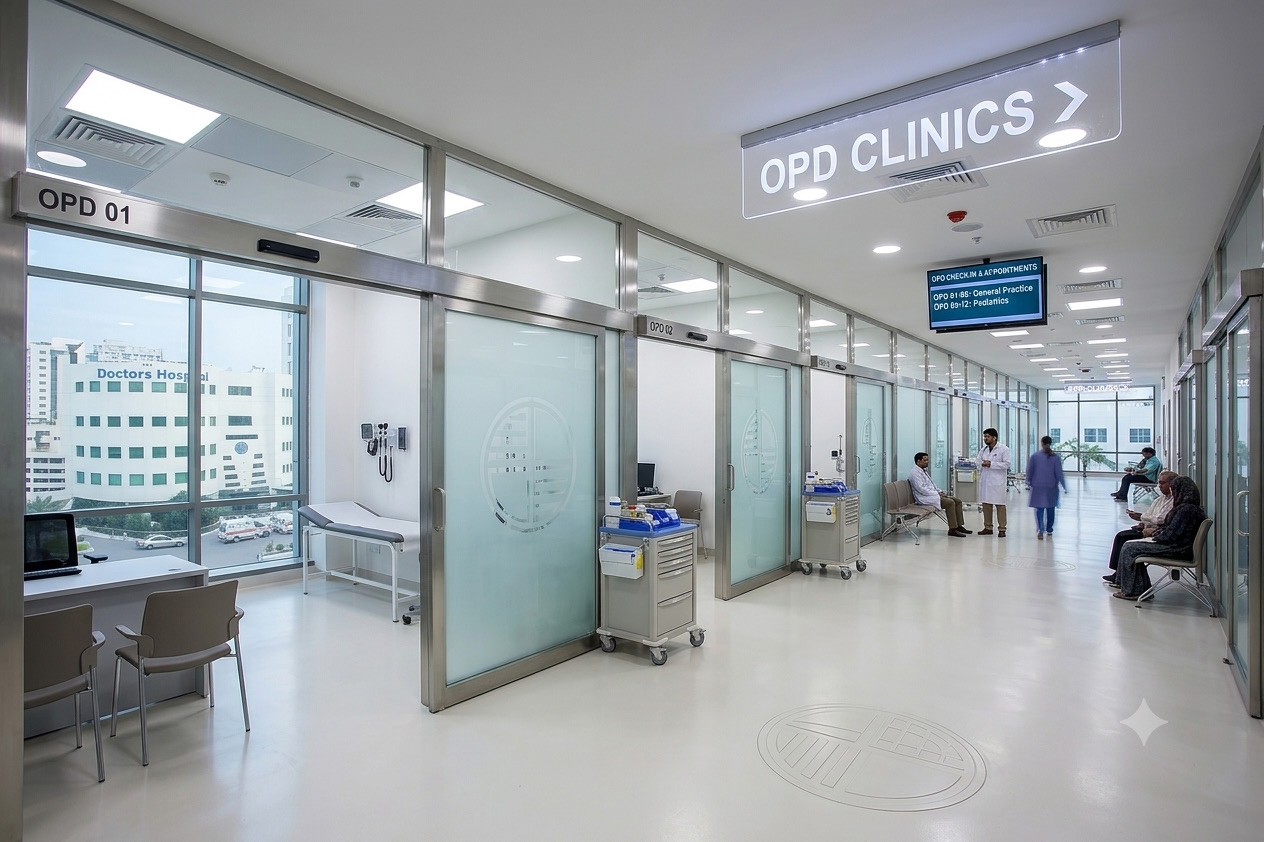 Modern OPD clinics at Doctors Hospital & Medical Centre