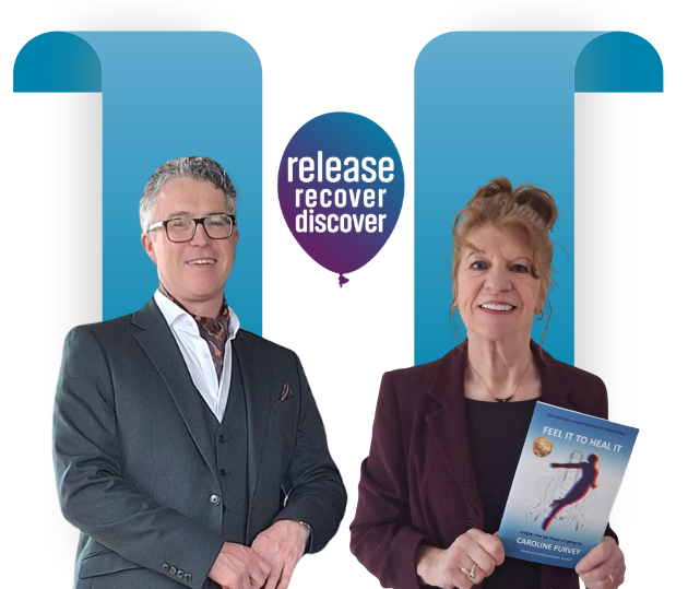 Caroline Purvey and H.E. Daniel Wood — the Release Recover Discover® founding team who train facilitators worldwide